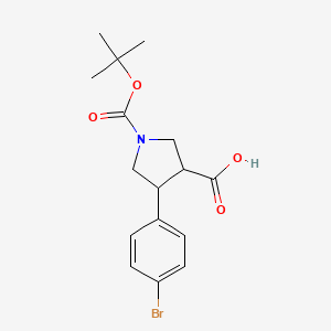 4-(4-Bromophenyl)-1-[(2-methylpropan-2-yl)oxycarbonyl]pyrrolidine-3-carboxylic acid