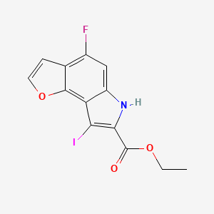 molecular formula C13H9FINO3 B12858637 ethyl 4-fluoro-8-iodo-6H-furo[2,3-e]indole-7-carboxylate 