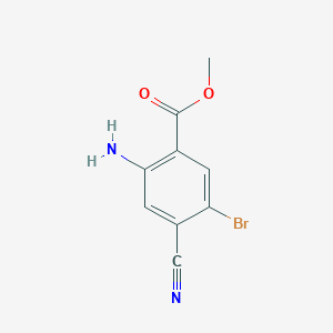 molecular formula C9H7BrN2O2 B12858679 Methyl 2-amino-5-bromo-4-cyanobenzoate 