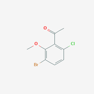 molecular formula C9H8BrClO2 B12858702 3'-Bromo-6'-chloro-2'-methoxyacetophenone 