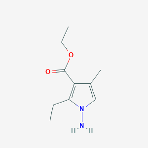 molecular formula C10H16N2O2 B12858713 Ethyl 1-amino-2-ethyl-4-methyl-1H-pyrrole-3-carboxylate 