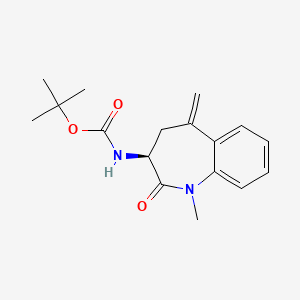 molecular formula C17H22N2O3 B12858770 tert-Butyl (S)-(1-methyl-5-methylene-2-oxo-2,3,4,5-tetrahydro-1H-benzo[b]azepin-3-yl)carbamate 