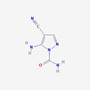 molecular formula C5H5N5O B12858777 5-Amino-4-cyano-1h-pyrazole-1-carboxamide CAS No. 88511-75-5