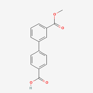 molecular formula C15H12O4 B1285878 3'-(Methoxycarbonyl)[1,1'-biphenyl]-4-carboxylic acid CAS No. 281232-91-5