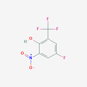 molecular formula C7H3F4NO3 B12858865 4-Fluoro-2-nitro-6-(trifluoromethyl)phenol 