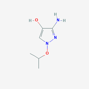 molecular formula C6H11N3O2 B12858883 3-Amino-1-isopropoxy-1h-pyrazol-4-ol 