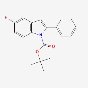 molecular formula C19H18FNO2 B12858901 tert-Butyl 5-fluoro-2-phenyl-1H-indole-1-carboxylate 