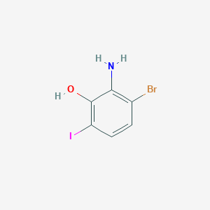 molecular formula C6H5BrINO B12858925 2-Amino-3-bromo-6-iodophenol 