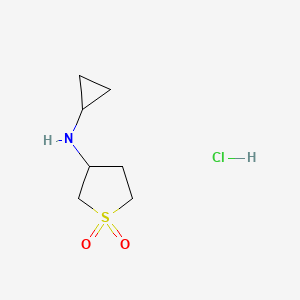 molecular formula C7H14ClNO2S B1285898 N-cyclopropyl-N-(1,1-dioxidotetrahydrothien-3-yl)amine hydrochloride CAS No. 915402-17-4