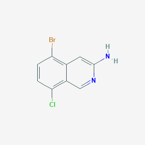 molecular formula C9H6BrClN2 B12859066 5-Bromo-8-chloroisoquinolin-3-amine 