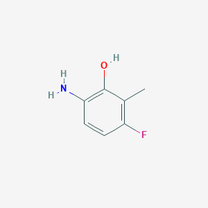molecular formula C7H8FNO B12859095 6-Amino-3-fluoro-2-methylphenol 