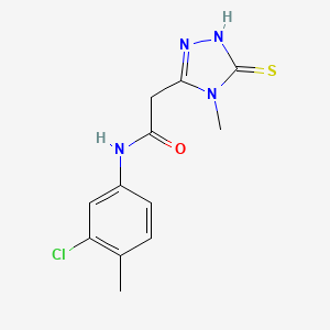 molecular formula C12H13ClN4OS B12859182 N-(3-Chloro-4-methyl-phenyl)-2-(5-mercapto-4-methyl-4H-[1,2,4]triazol-3-yl)-acetamide 