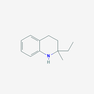 molecular formula C12H17N B12859199 Quinoline, 2-ethyl-1,2,3,4-tetrahydro-2-methyl- 