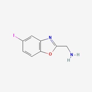 molecular formula C8H7IN2O B12859202 2-(Aminomethyl)-5-iodobenzo[d]oxazole 