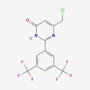 molecular formula C13H7ClF6N2O B12859303 6-(Chloromethyl)-2-[3,5-di(trifluoromethyl)phenyl]pyrimidin-4-ol 