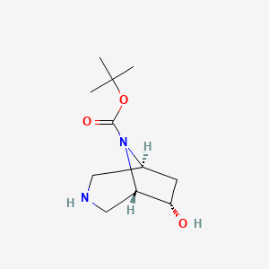molecular formula C11H20N2O3 B12859310 tert-Butyl (1S,5S,6S)-6-hydroxy-3,8-diazabicyclo[3.2.1]octane-8-carboxylate 