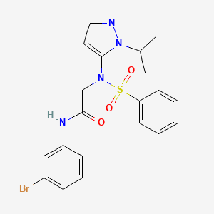 molecular formula C20H21BrN4O3S B12859318 N-(3-Bromophenyl)-2-(N-(1-isopropyl-1H-pyrazol-5-yl)phenylsulfonamido)acetamide 