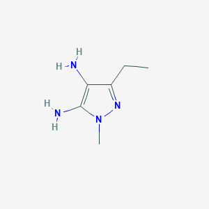 molecular formula C6H12N4 B12859366 3-ethyl-1-methyl-1H-pyrazole-4,5-diamine 