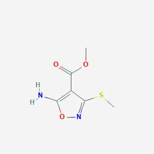 molecular formula C6H8N2O3S B12859369 Methyl 5-amino-3-(methylthio)isoxazole-4-carboxylate 