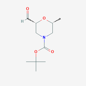 molecular formula C11H19NO4 B12859385 tert-Butyl (2R,6R)-2-formyl-6-methylmorpholine-4-carboxylate 