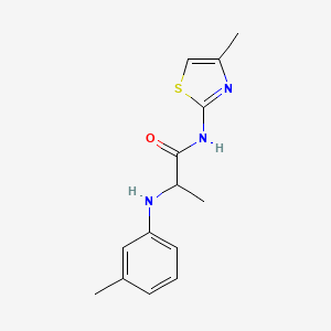 molecular formula C14H17N3OS B12859418 N-(4-Methyl-thiazol-2-yl)-2-m-tolylamino-propionamide 
