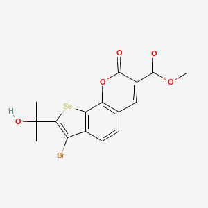 molecular formula C16H13BrO5Se B12859453 Methyl 7-bromo-8-(1-hydroxy-1-methyl-ethyl)-2-oxo-selenopheno[3,2-h]chromene-3-carboxylate 