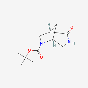 molecular formula C11H18N2O3 B12859501 tert-Butyl (1R,5R)-2-oxo-3,6-diazabicyclo[3.2.1]octane-6-carboxylate 