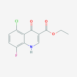 molecular formula C12H9ClFNO3 B12859536 Ethyl 5-chloro-8-fluoro-4-hydroxyquinoline-3-carboxylate 