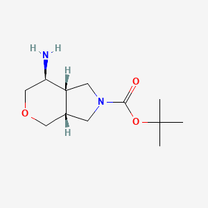 molecular formula C12H22N2O3 B12859578 rel-tert-Butyl (3aR,7S,7aS)-7-aminohexahydropyrano[3,4-c]pyrrole-2(3H)-carboxylate 