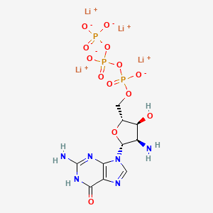 molecular formula C10H13Li4N6O13P3 B12859695 tetralithium;[[[(2R,3S,4R,5R)-4-amino-5-(2-amino-6-oxo-1H-purin-9-yl)-3-hydroxyoxolan-2-yl]methoxy-oxidophosphoryl]oxy-oxidophosphoryl] phosphate 