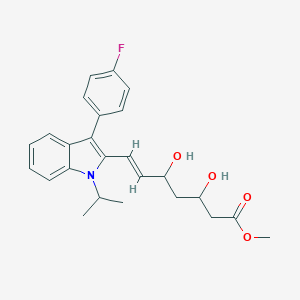 molecular formula C25H28FNO4 B128597 methyl (E)-7-[3-(4-fluorophenyl)-1-propan-2-ylindol-2-yl]-3,5-dihydroxyhept-6-enoate CAS No. 202479-37-6
