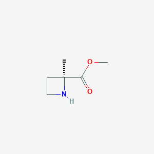molecular formula C6H11NO2 B12859735 Methyl (2S)-2-methylazetidine-2-carboxylate 