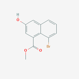 molecular formula C12H9BrO3 B12859739 Methyl 8-bromo-3-hydroxy-1-naphthoate 