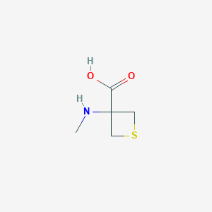 molecular formula C5H9NO2S B12859749 3-(Methylamino)thietane-3-carboxylic acid 