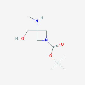 molecular formula C10H20N2O3 B12859762 tert-Butyl 3-(hydroxymethyl)-3-(methylamino)azetidine-1-carboxylate 