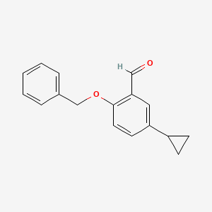 molecular formula C17H16O2 B12859789 2-(Benzyloxy)-5-cyclopropylbenzaldehyde 