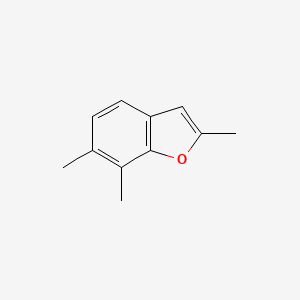 molecular formula C11H12O B12859796 2,6,7-Trimethylbenzofuran 