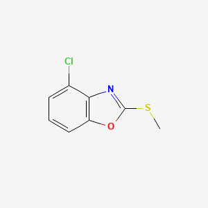 molecular formula C8H6ClNOS B12859866 4-Chloro-2-(methylthio)benzo[d]oxazole 