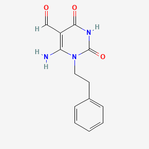 6-Amino-2,4-dioxo-1-(2-phenylethyl)-1,2,3,4-tetrahydropyrimidine-5-carbaldehyde