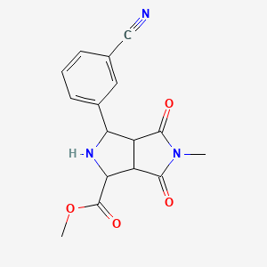 molecular formula C16H15N3O4 B12859889 Methyl 3-(3-cyanophenyl)-5-methyl-4,6-dioxooctahydropyrrolo[3,4-c]pyrrole-1-carboxylate 