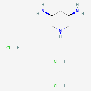 molecular formula C5H16Cl3N3 B12859977 (3S,5R)-piperidine-3,5-diamine trihydrochloride 