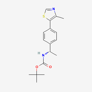 molecular formula C17H22N2O2S B12859980 (S)-tert-butyl (1-(4-(4-methylthiazol-5-yl)phenyl)ethyl)carbamate 