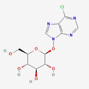 molecular formula C11H13ClN4O6 B12859998 (2S,3R,4S,5S,6R)-2-((6-Chloro-9H-purin-9-yl)oxy)-6-(hydroxymethyl)tetrahydro-2H-pyran-3,4,5-triol 