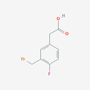molecular formula C9H8BrFO2 B12860005 3-(Bromomethyl)-4-fluorophenylacetic acid 