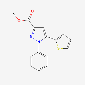 molecular formula C15H12N2O2S B12860014 Methyl 1-phenyl-5-(2-thienyl)-1H-pyrazole-3-carboxylate 
