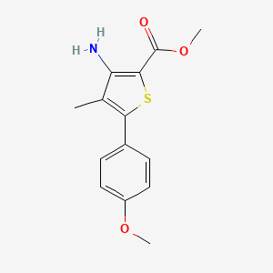 molecular formula C14H15NO3S B12860037 Methyl 3-amino-4-methyl-5-(4-methoxyphenyl)thiophene-2-carboxylate 