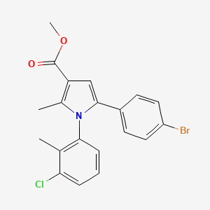 molecular formula C20H17BrClNO2 B12860100 methyl 5-(4-bromophenyl)-1-(3-chloro-2-methylphenyl)-2-methyl-1H-pyrrole-3-carboxylate 