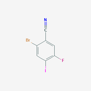 molecular formula C7H2BrFIN B12860105 2-Bromo-5-fluoro-4-iodobenzonitrile 