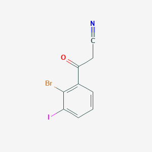 molecular formula C9H5BrINO B12860132 2-Bromo-3-iodobenzoylacetonitrile 