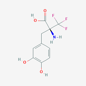 molecular formula C10H10F3NO4 B12860176 DL-2-(Trifluoromethyl)-3-(3',4'-dihydroxy-phenyl)alanine 